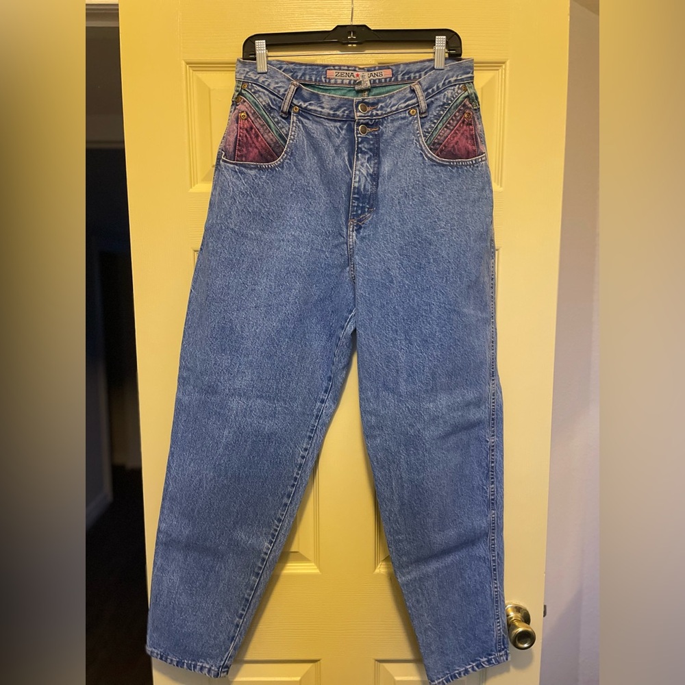 Vintage 90s Zena color-block jeans